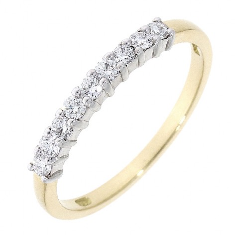 18ct Yellow Gold nine Stone Diamond Eternity Ring 0.25ct