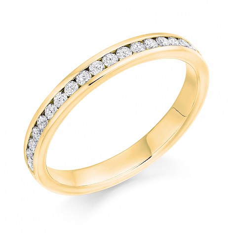 18ct yellow gold diamond channel set eternity ring 0.33ct