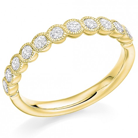 18ct yellow gold half eternity ring